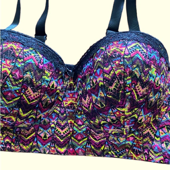 Black Fuchsia by secret lace LLC.  Aztec design  Size 38C. - Picture 11 of 11